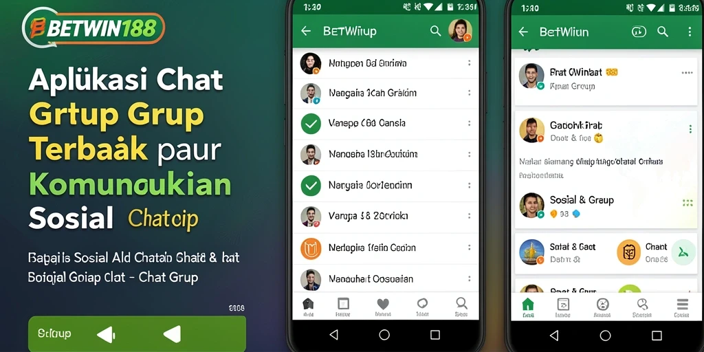 Antarmuka aplikasi BETWIN188 yang ramah pengguna untuk chat grup.