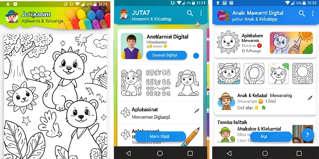 Antarmuka intuitif JUTA7 menjadikan mewarnai lebih menyenangkan.