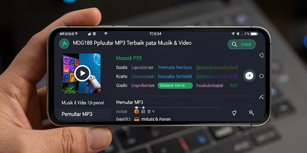 Antarmuka utama MDG188 menampilkan berbagai pilihan pemutar MP3.