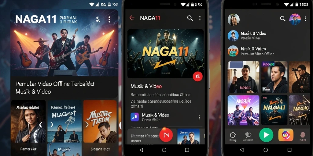Antarmuka NAGA11 yang sederhana dan elegan untuk Pemutar Video Offline.