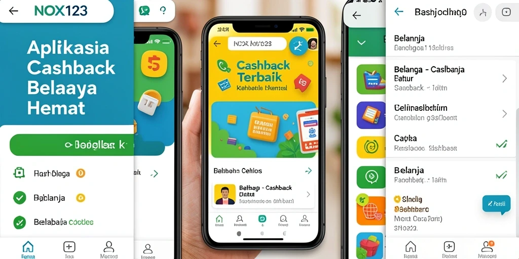 Tampilan antarmuka NOX123 yang memudahkan akses fungsi Cashback.