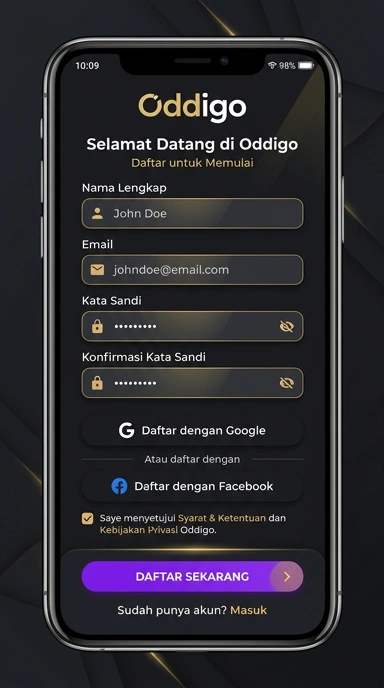 Panduan Registrasi Akun Baru Oddigo untuk Pengguna Android